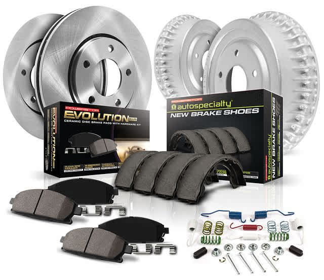 KOE15467DK Front and Rear Brake Disc and Pad Kit, Natural Finish, Plain Surface, 5 Lugs, 293.88 mm, Ceramic, Z17 OE Replacement