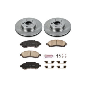 KOE445 Front Brake Disc and Pad Kit, Natural Finish, Plain Surface, 5 Lugs, 260 mm, Ceramic, Z17 OE Replacement