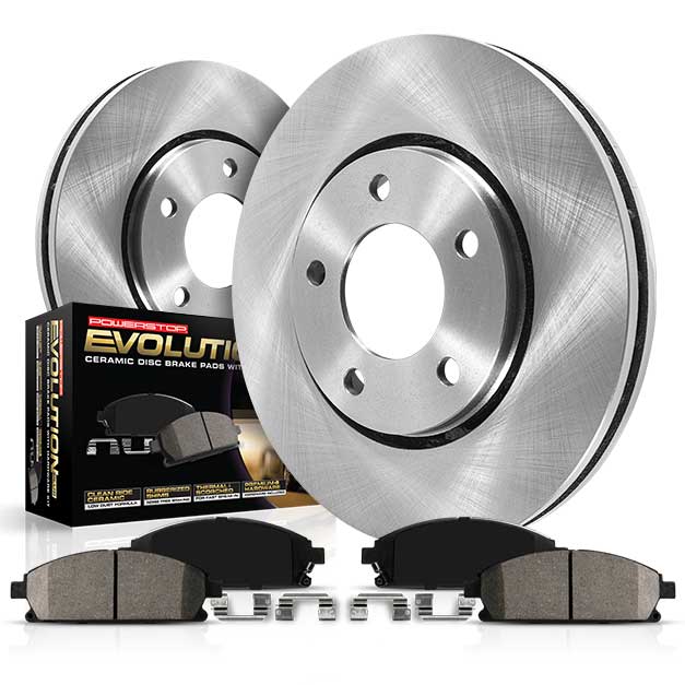 KOE7356 Front Brake Disc and Pad Kit, Natural Finish, Plain Surface, 5 Lugs, 293.5 mm, Ceramic, Z17 OE Replacement