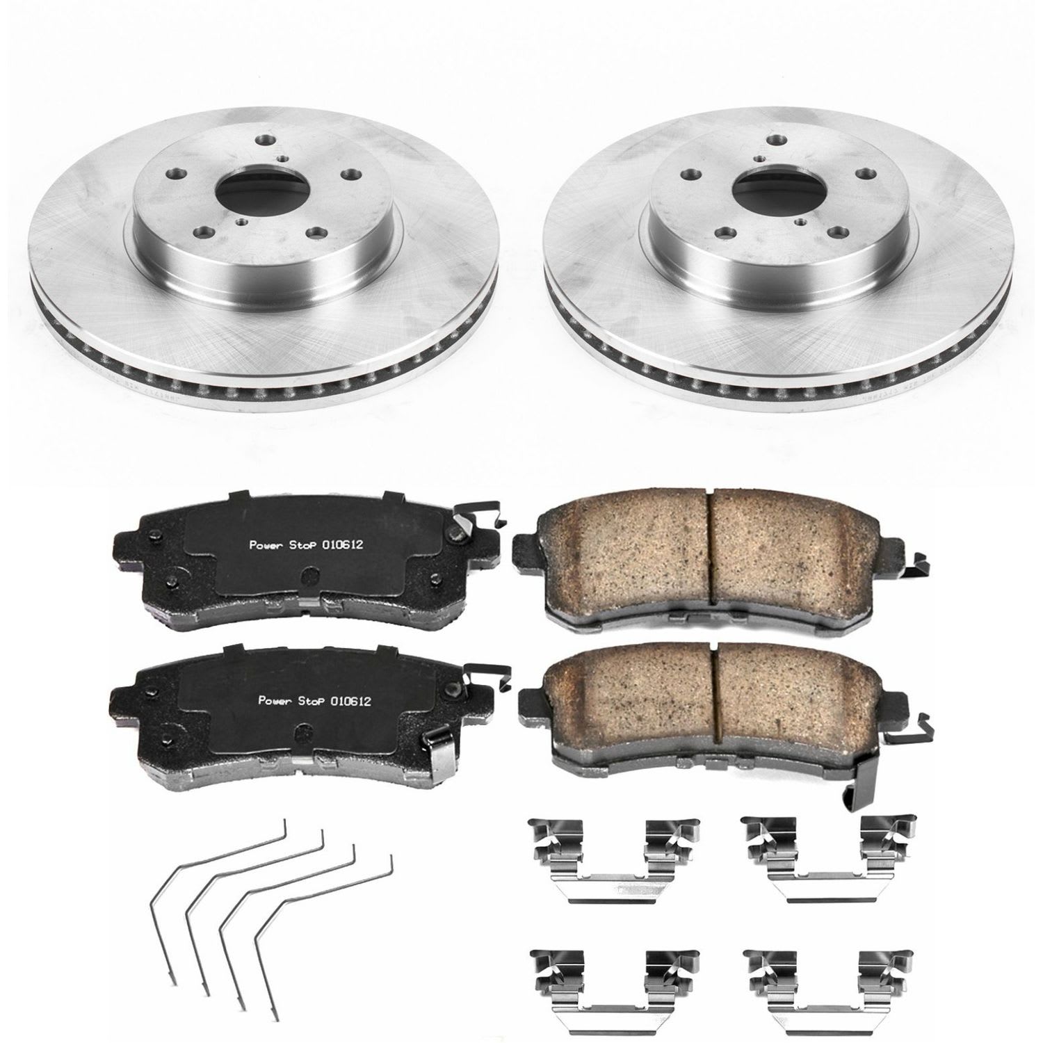 KOE7356 Front Brake Disc and Pad Kit, Natural Finish, Plain Surface, 5 Lugs, 293.5 mm, Ceramic, Z17 OE Replacement