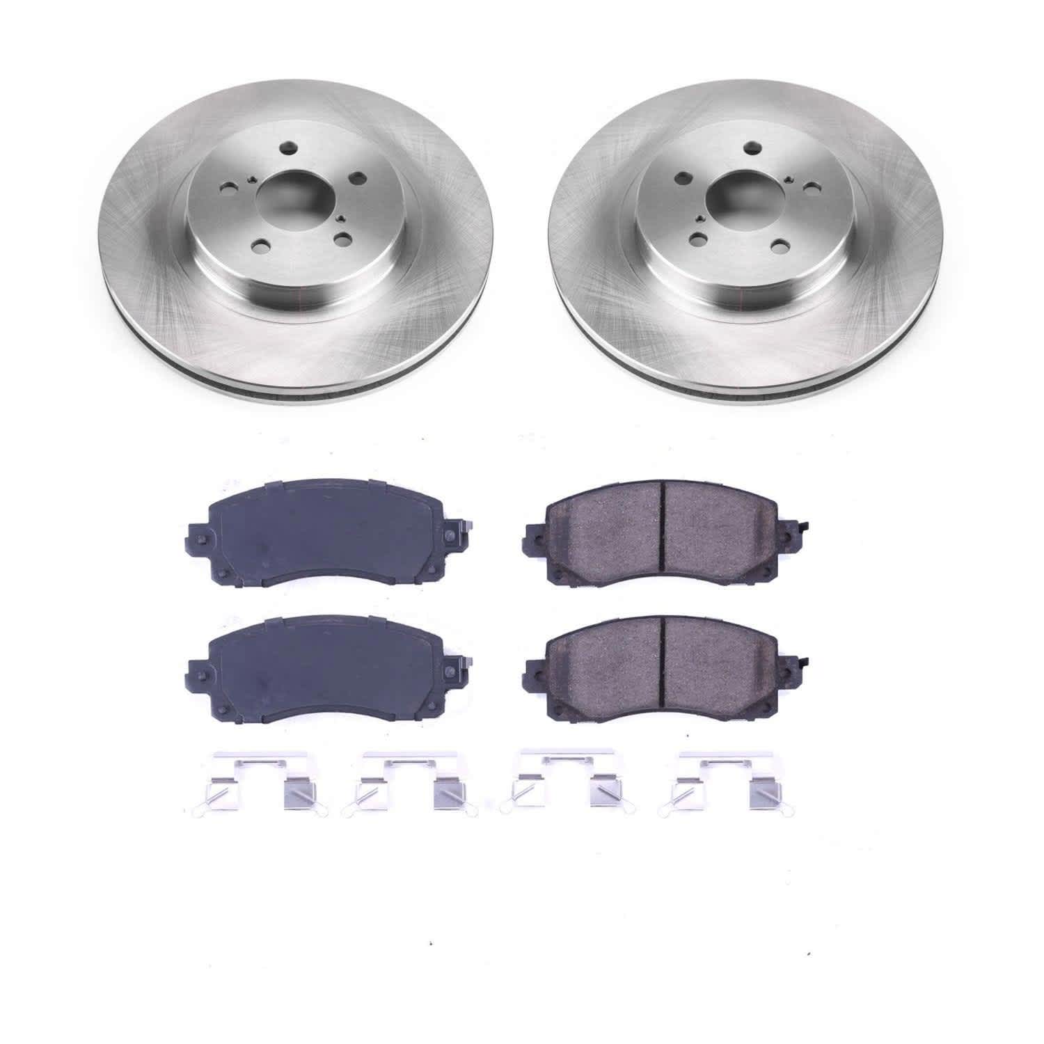 KOE7892 Front Brake Disc and Pad Kit, Natural Finish, Plain Surface, 5 Lugs, 293.9 mm, Ceramic, Z17 OE Replacement