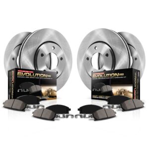 KOE8405 Front and Rear Brake Disc and Pad Kit, Natural Finish, Plain Surface, 5 Lugs, 293.5 mm, Ceramic, Z17 OE Replacement