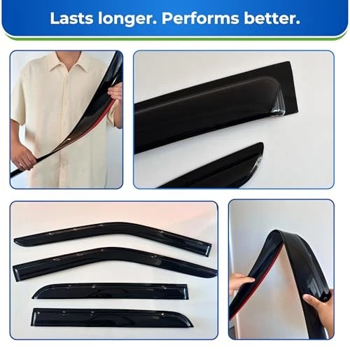 KPY Window Visor Compatible with Mitsubishi Mirage Hatchback 2014-2020, 4PC Rain