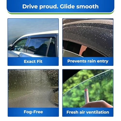 KPY Window Visor Compatible with Mitsubishi Mirage Hatchback 2014-2020, 4PC Rain