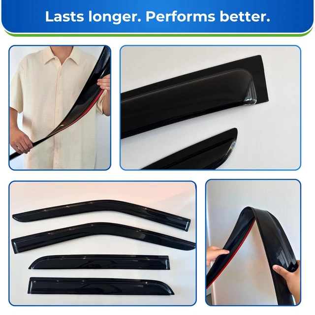 KPY Window Visor Compatible with Mitsubishi Mirage Hatchback 2014-2020, 4PC Rain