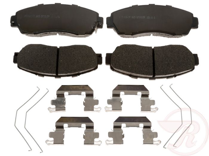 MGD1521CH Premium R-Line Series Ceramic Brake Pads With Layered Shims and Hardware