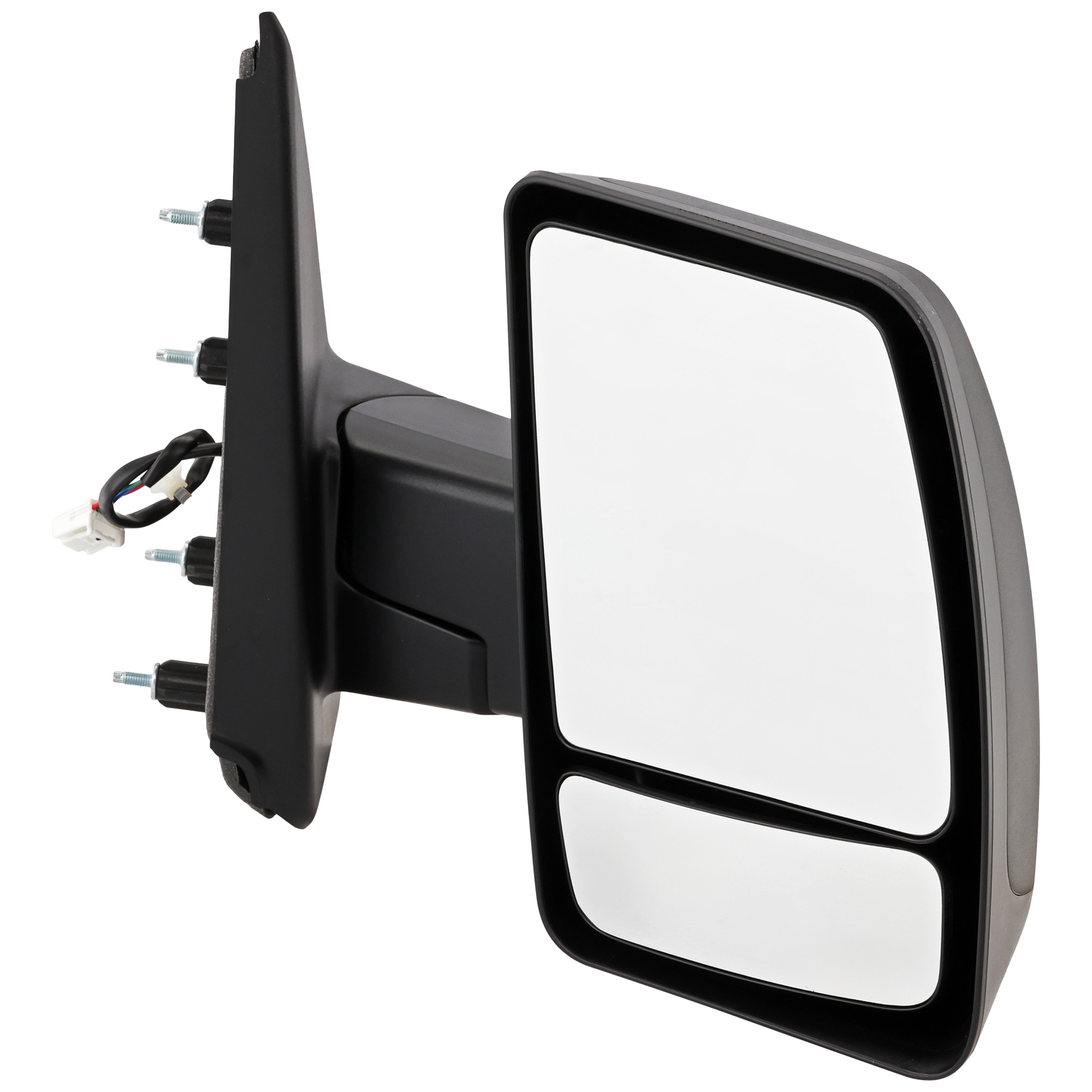Passenger Side Mirror, Power Adjust, Non-Heated, Manual Folding, Textured Black, No Signal Light, No Memory, No Puddle Light, No Auto-Dim, With Blind Spot Glass