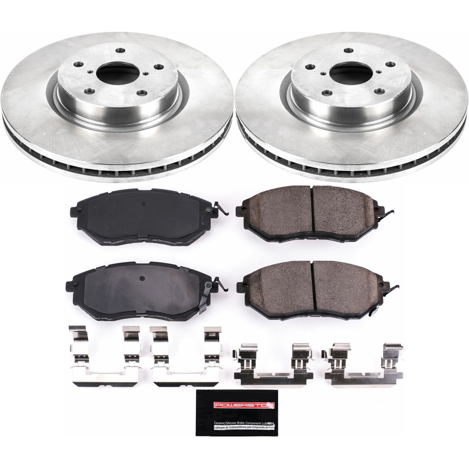 KOE4603 Front Brake Disc and Pad Kit, Natural Finish, Plain Surface, 5 Lugs, 315 mm, Ceramic, OE Replacement Series - Image 2