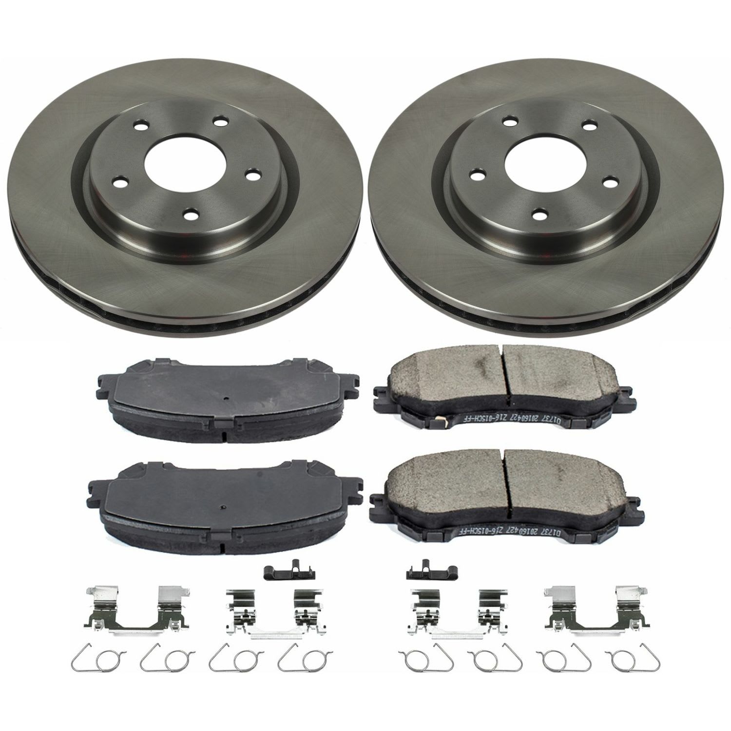 KOE7036 Front Brake Disc and Pad Kit, Natural Finish, Plain Surface, 5 Lugs, 295.8 mm, Ceramic, Z17 OE Replacement - Image 2
