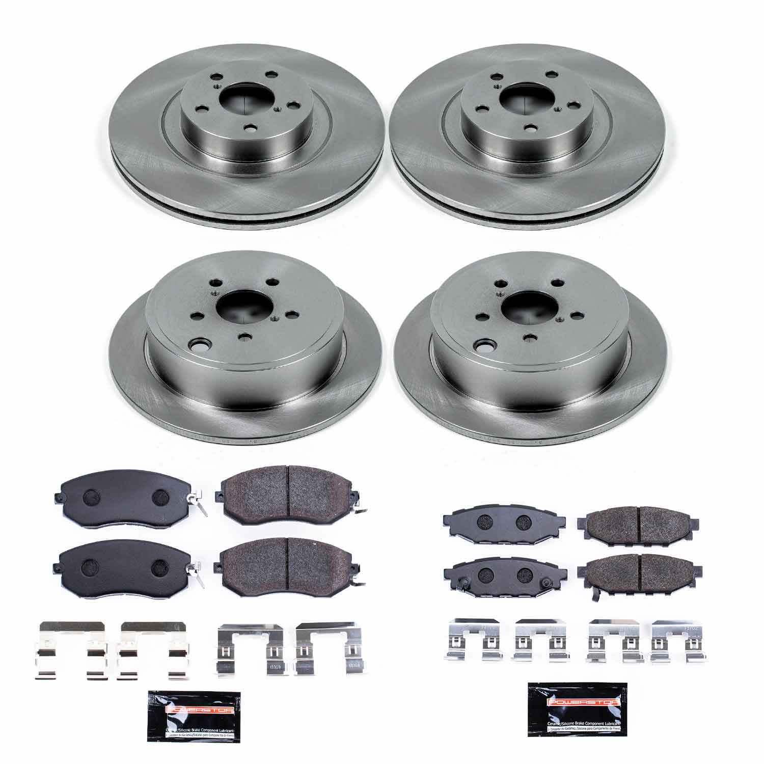 4-Wheel Set Power Stop® TDBK6083 Front and Rear Track Day High-Performance Brake Pads and Rotor Kit - Image 2