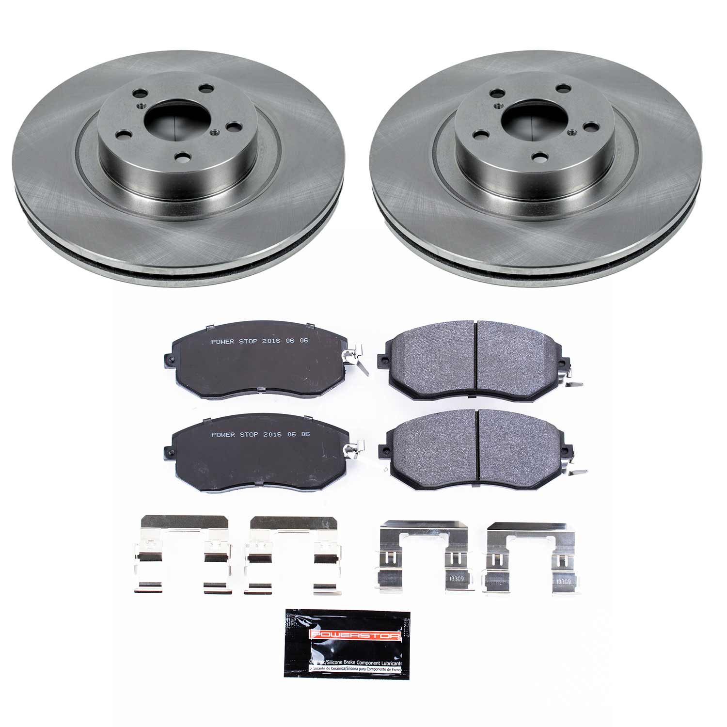 TDSK6082 Front Brake Disc and Pad Kit, Silver zinc-plated, Plain Surface, 5 Lugs, 292 mm, Carbon Fiber Metallic, Track Day Spec - Image 2