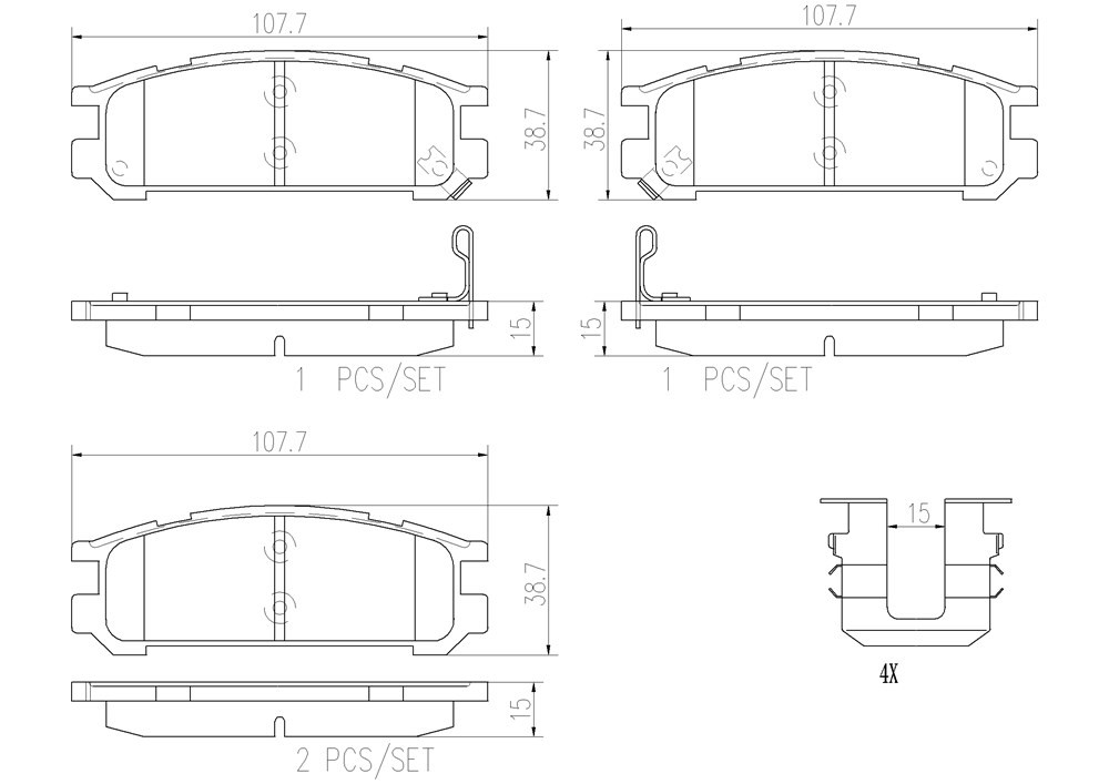 P78005N Rear PRIME Series Ceramic Brake Pad Set
