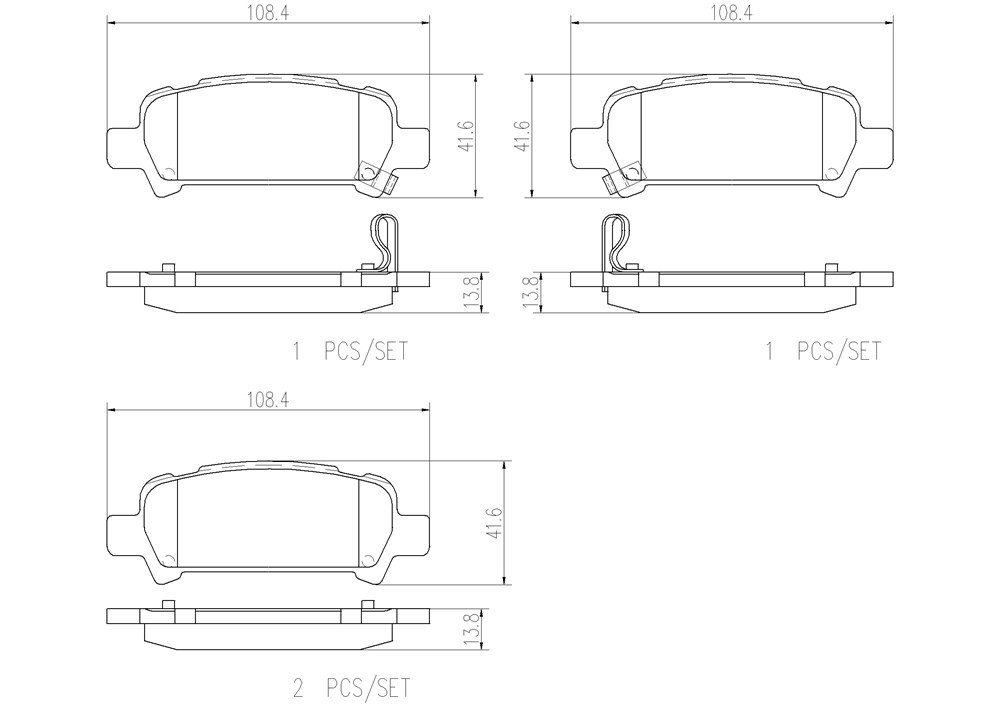 P78011N Rear PRIME Series Ceramic Brake Pad Set