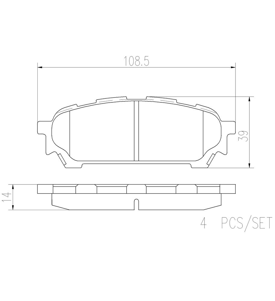 P78014N Rear PRIME Series Ceramic Brake Pad Set