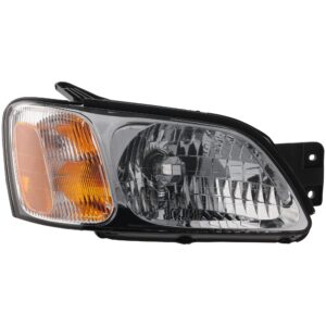 Passenger Side Headlight, with Bulb, Halogen, Clear Lens, with Chrome Interior