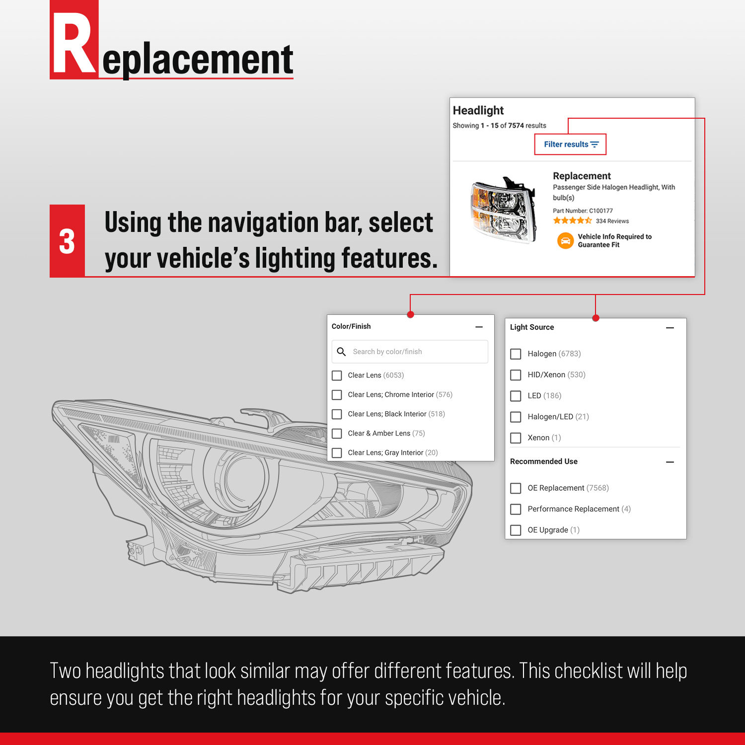 Passenger Side Headlight, with Bulb(s), Halogen, For Models with LED Daytime Running Light