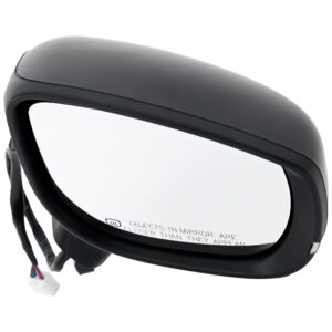 Passenger Side Mirror, Power Adjust, Heated, Manual Folding, Paintable, In-housing Signal Light, No Memory, No Puddle Light, No Auto-Dim, With Blind Spot Light in Housing