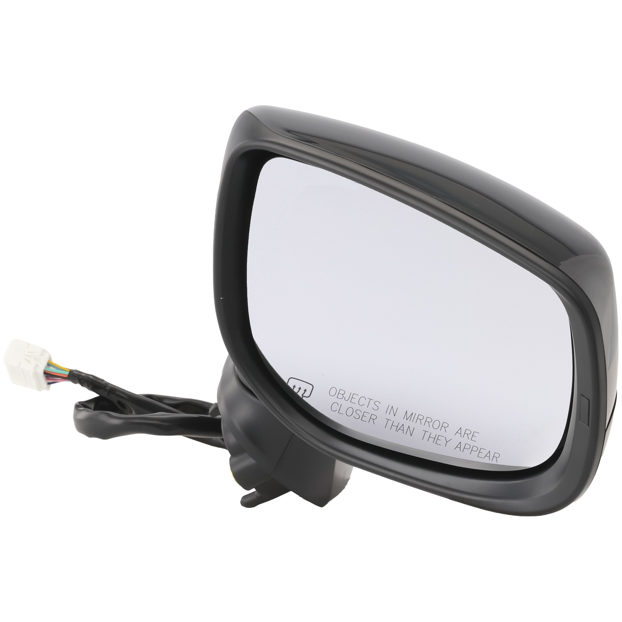 Passenger Side Mirror, Power Adjust, Heated, Manual Folding, Paintable, No Signal Light, No Memory, No Puddle Light, No Auto-Dim, With Blind Spot Detection in Glass