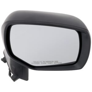 Passenger Side Mirror, Power Adjust, Heated, Manual Folding, Textured Black, No Signal Light, No Memory, No Puddle Light, No Auto-Dimming, No Blind Spot Feature