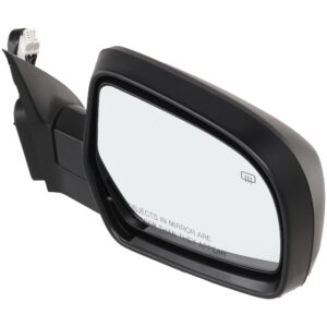 Passenger Side Mirror, Power Adjust, Heated, Manual Folding, With 1 Paintable and 1 Textured Black Cap, No Signal Light, No Memory, No Puddle Light, No Auto-Dim, No Blind Spot...