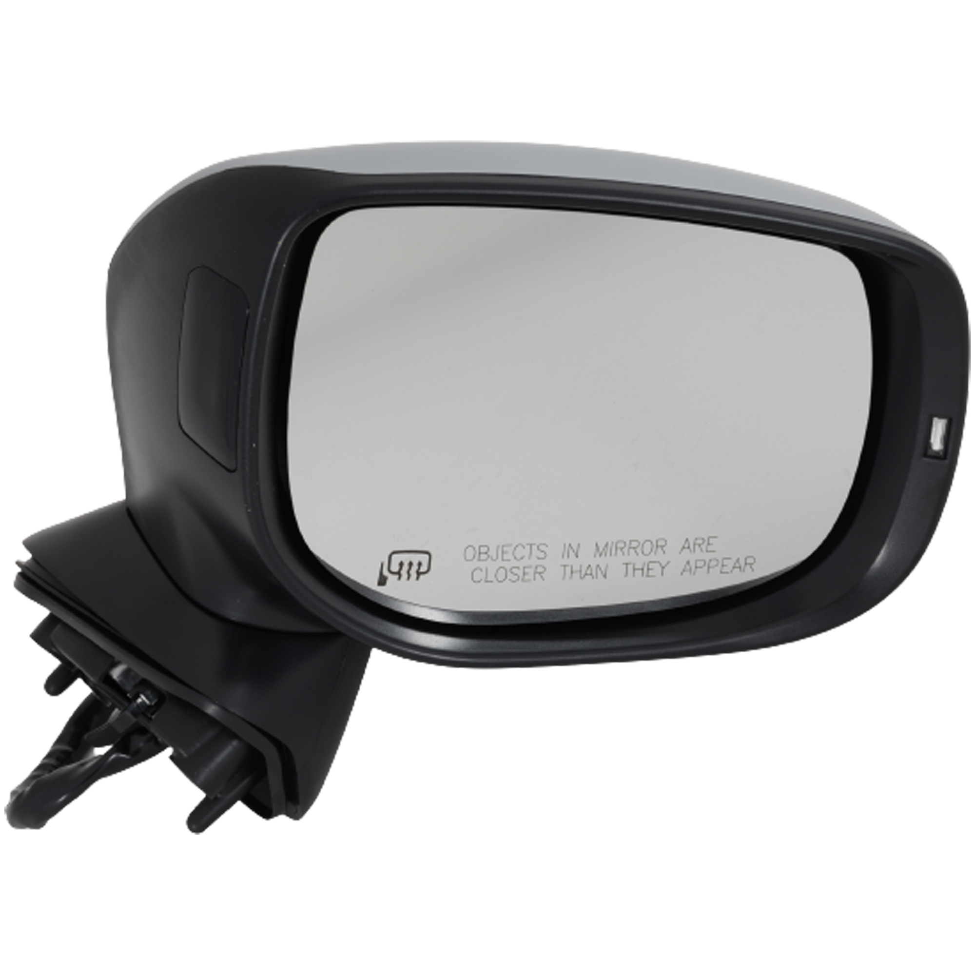 Passenger Side Mirror, Power Adjust, Manual Folding, Heated, Chrome, In-housing Signal Light, With memory, No Puddle Light, No Auto-Dimming, With Blind Spot Light in Housing, 4...