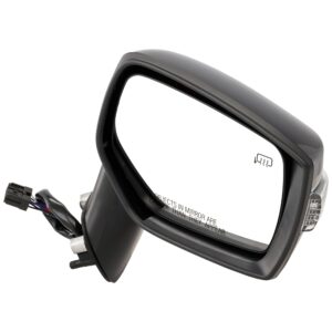 Passenger Side Mirror, Power Adjust, Manual Folding, Heated, Paintable, In-housing Signal Light, No Memory, No Puddle Light, No Auto-Dimming, No Blind Spot Feature