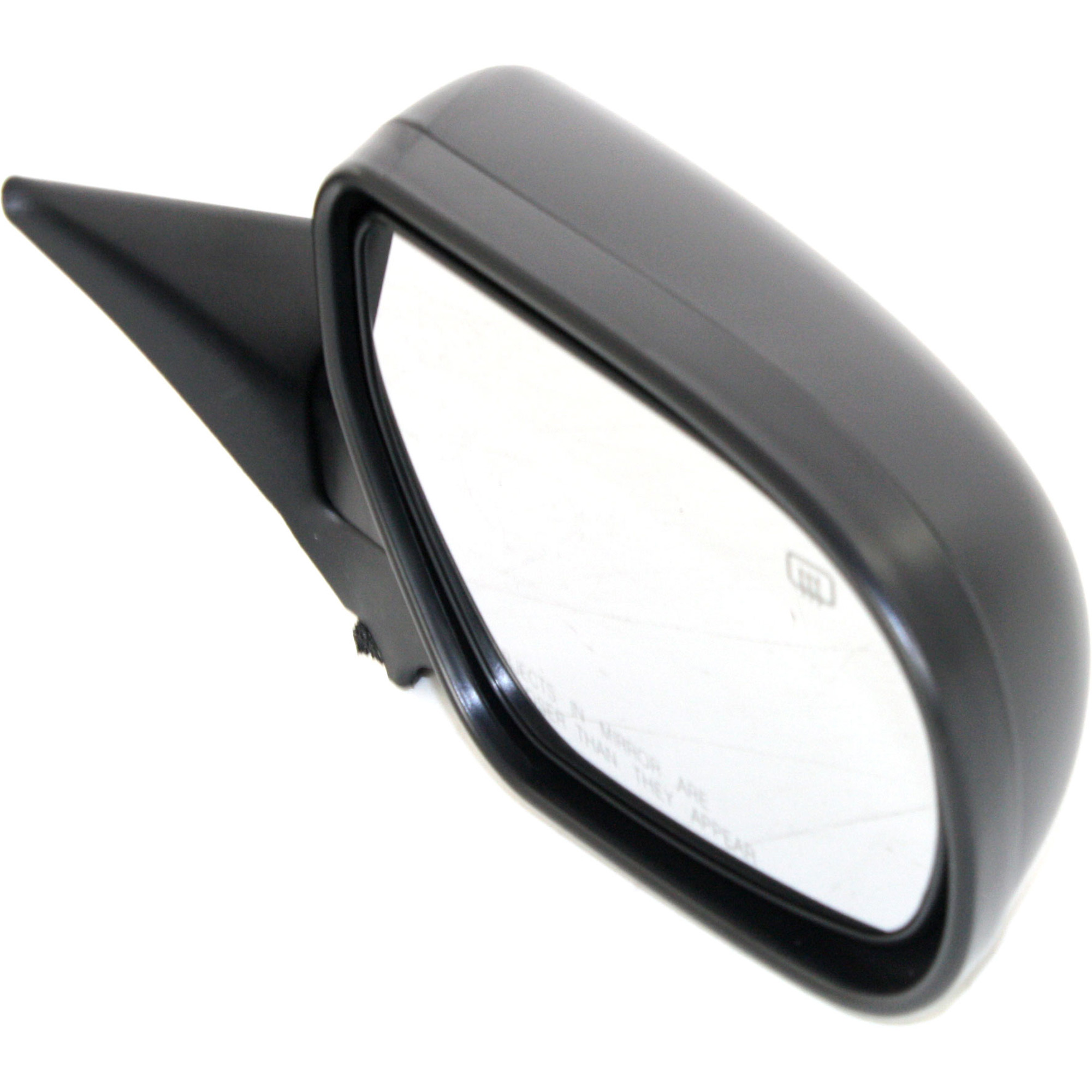 Passenger Side Mirror, Power Adjust, Manual Folding, Heated, Textured Black, No Signal Light, No Memory, No Puddle Light, No Auto-Dimming, No Blind Spot Feature