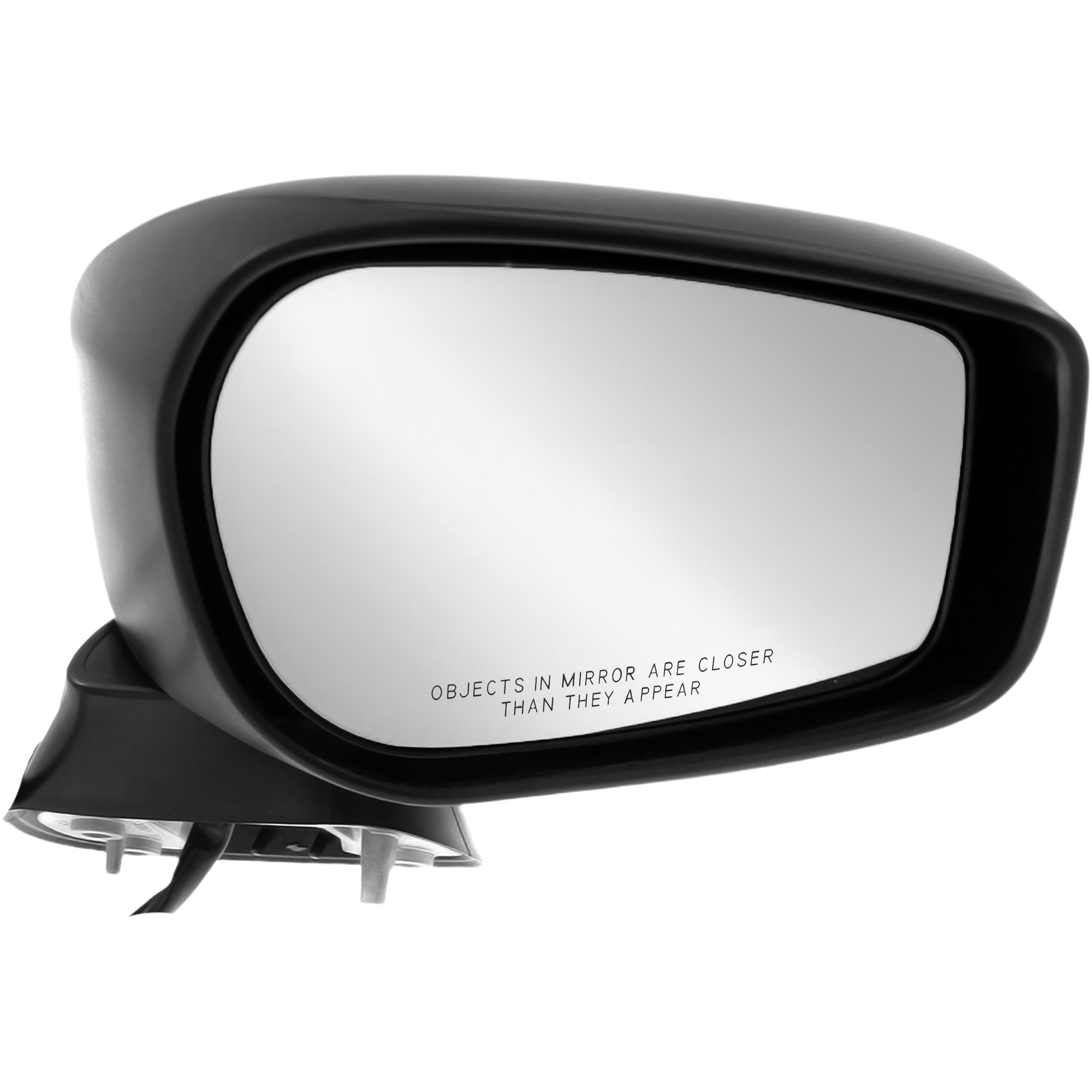 Passenger Side Mirror, Power Adjust, Manual Folding, Heated, Textured Black, No Signal Light, No Memory, No Puddle Light, No Auto-Dimming, No Blind Spot Feature