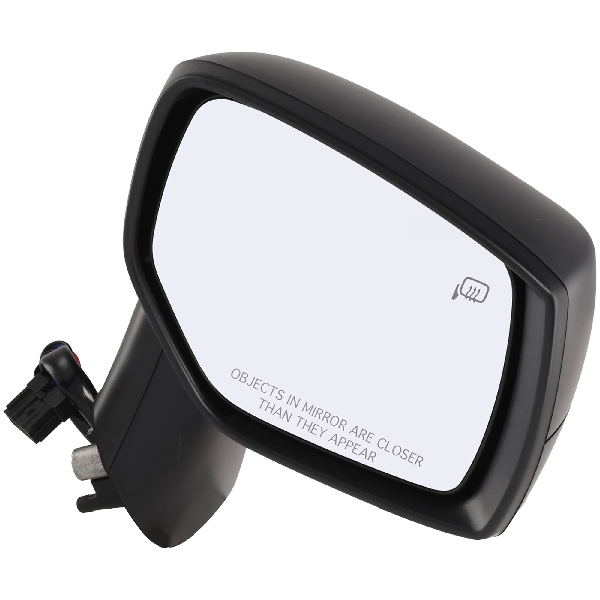 Passenger Side Mirror, Power Adjust, Manual Folding, Heated, Textured Black, No Signal Light, No Memory, No Puddle Light, No Auto-Dimming, No Blind Spot Feature