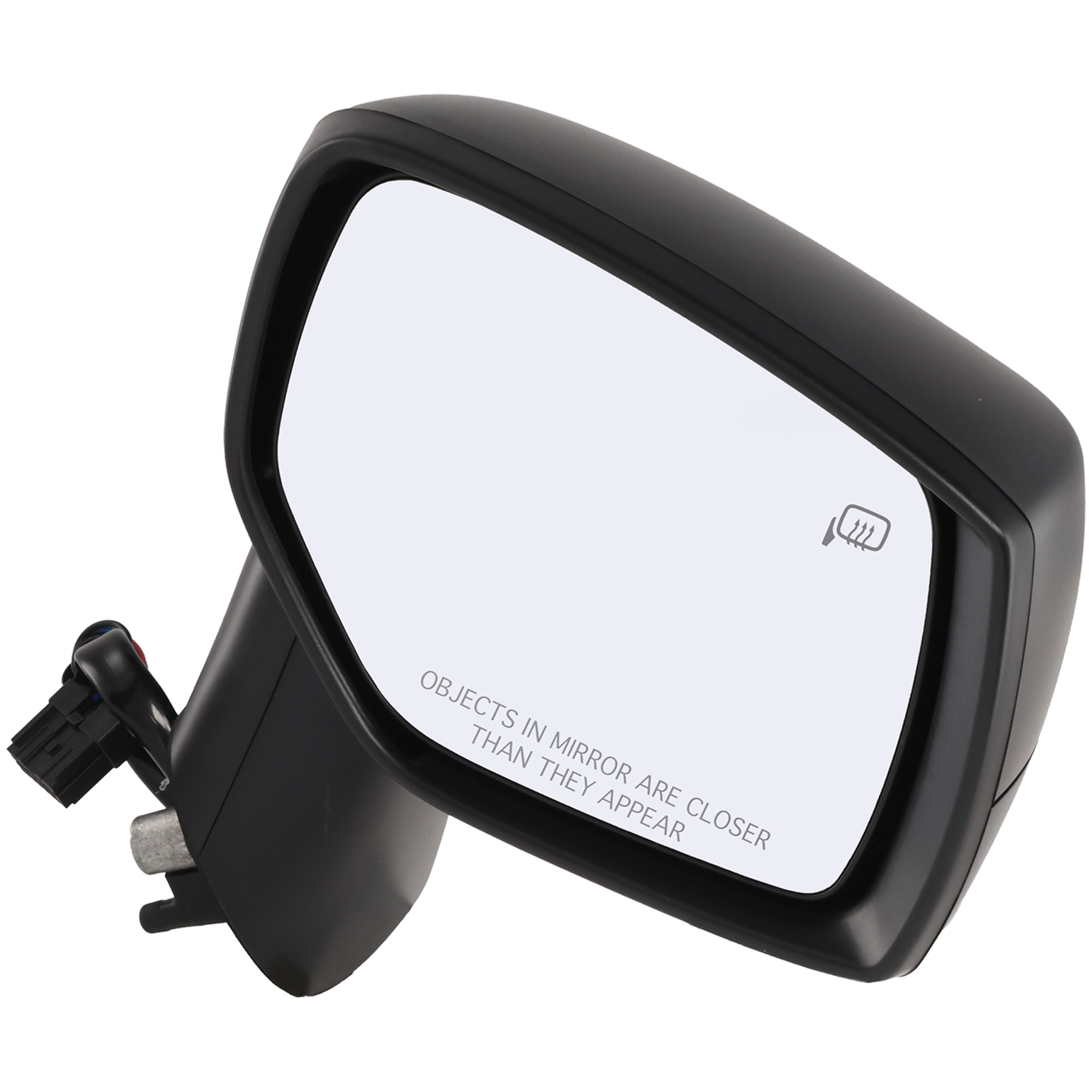 Passenger Side Mirror, Power Adjust, Manual Folding, Heated, Textured Black, No Signal Light, No Memory, No Puddle Light, No Auto-Dimming, No Blind Spot Feature