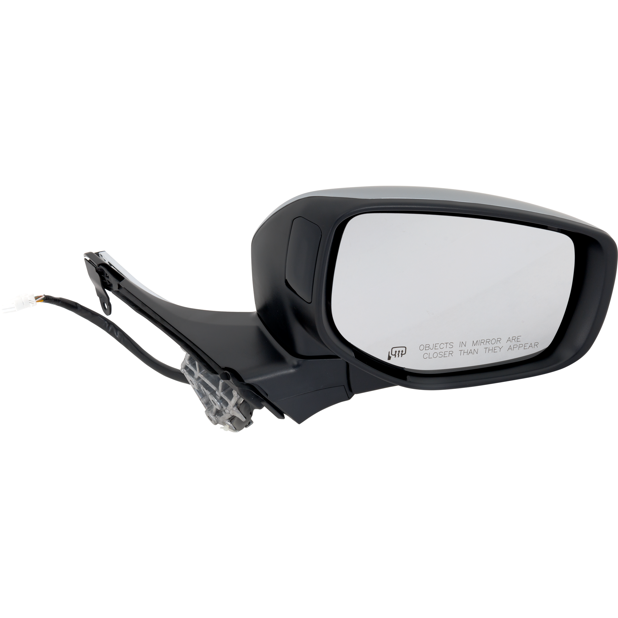 Passenger Side Mirror, Power Adjust, Power Folding, Heated, Chrome, In-Housing Signal Light, With Memory, No Puddle Light, No Auto-Dimming, With Blind Spot Detection in Glass