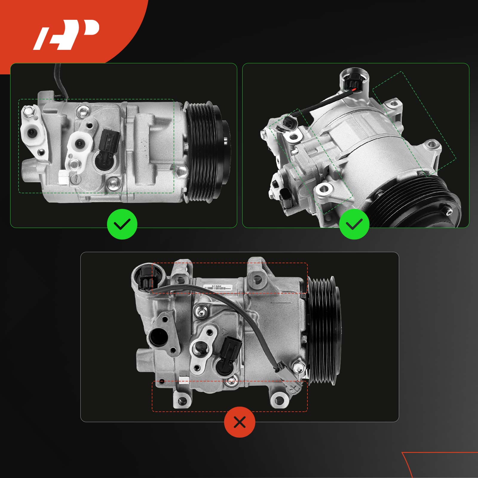 APACC206 AC Compressor with Clutch with 6-Groove Pulley - Image 2
