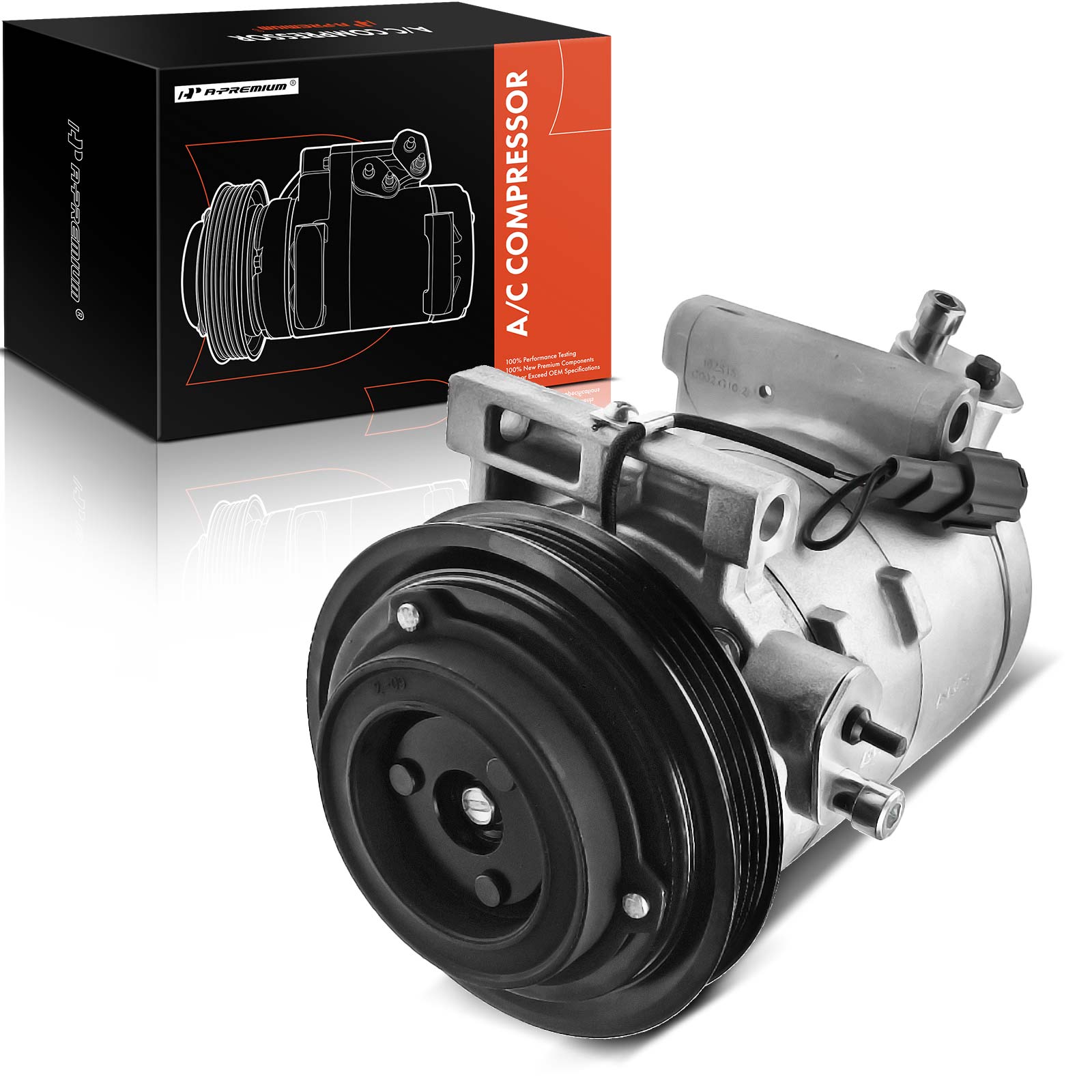 APACC390 AC Compressor with Clutch with 4-Groove Pulley
