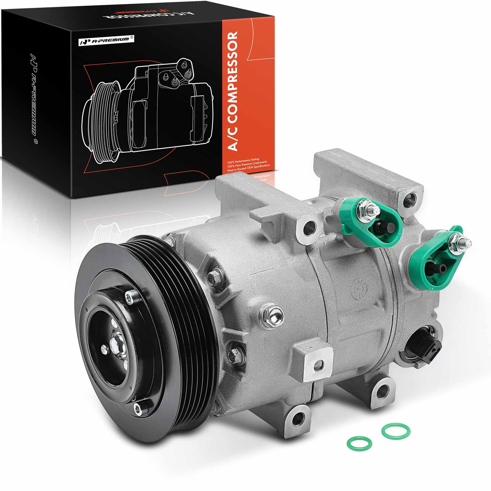 A-Premium AC Compressor with Clutch with 6-Groove Pulley