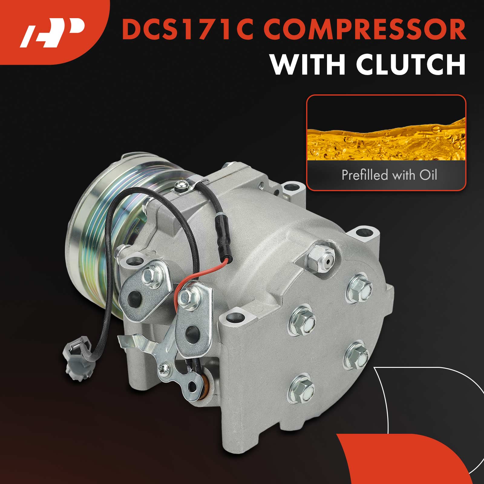 APACC665 AC Compressor with Clutch with 4-Groove Pulley - Image 2