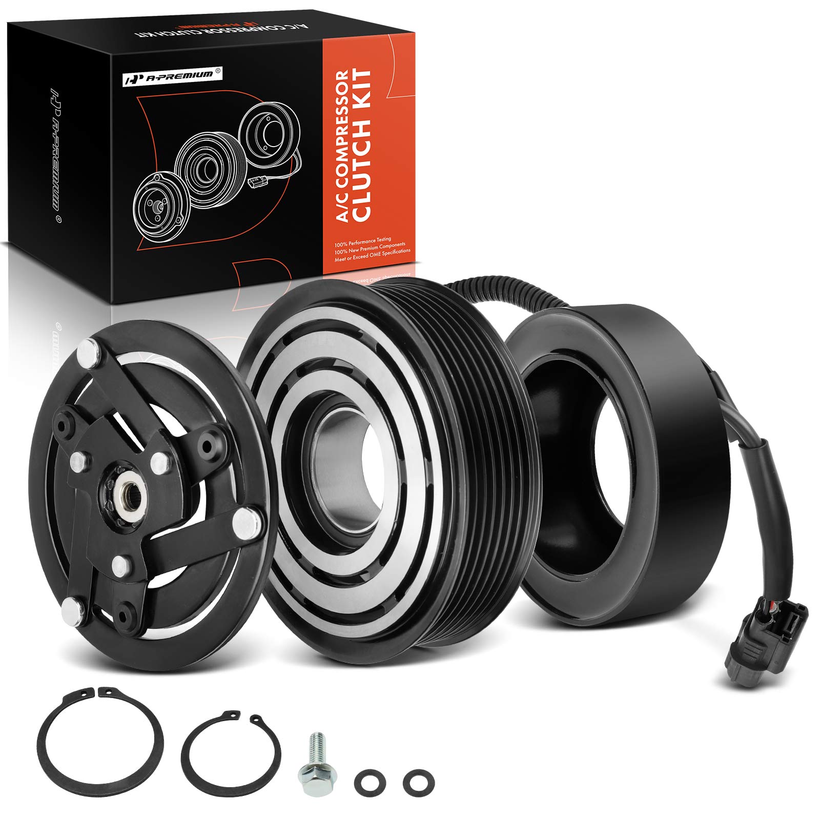 APACK258 AC Compressor Clutch Kit with 7-Groove Pulley