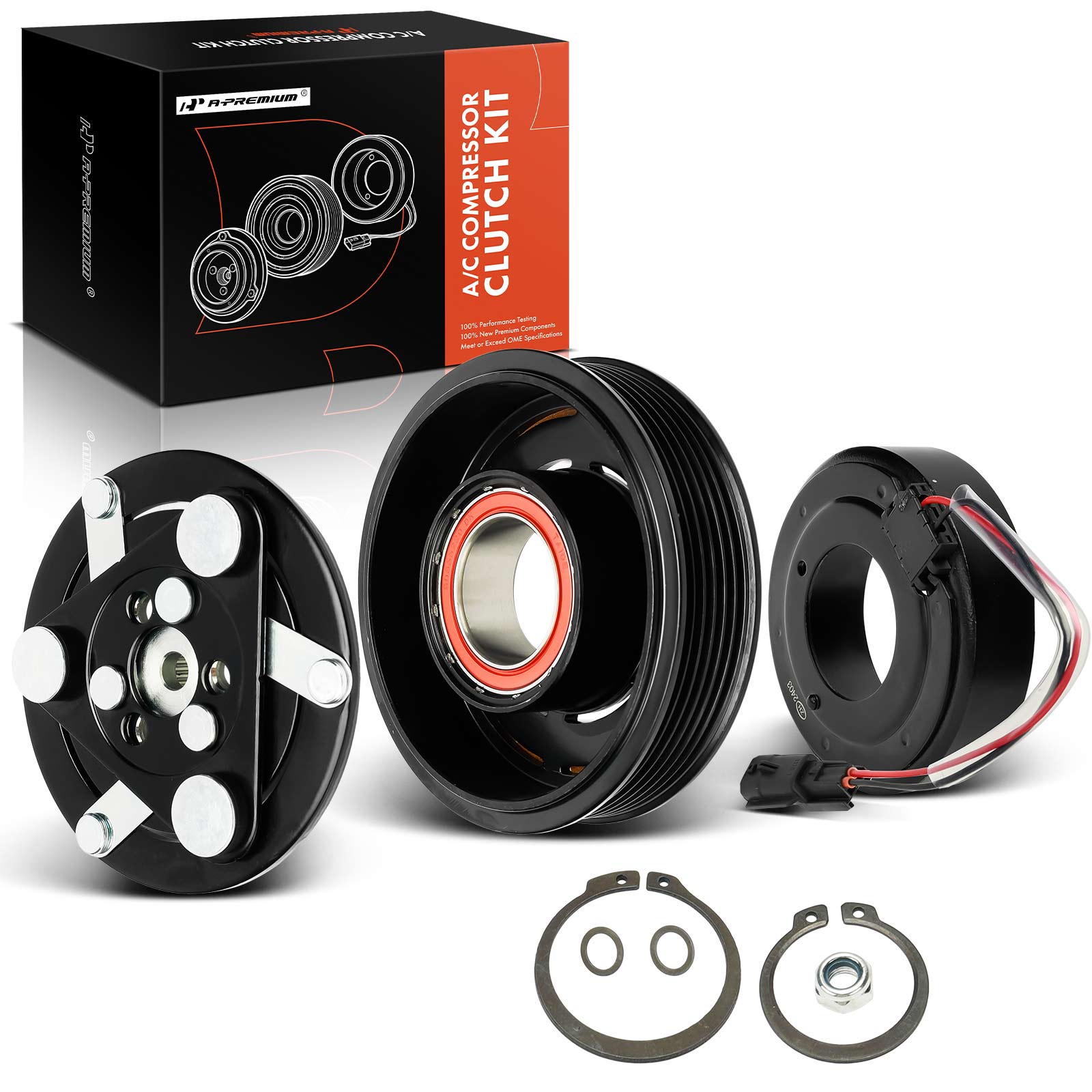 APACK267 AC Compressor Clutch Kit with 6-Groove Pulley