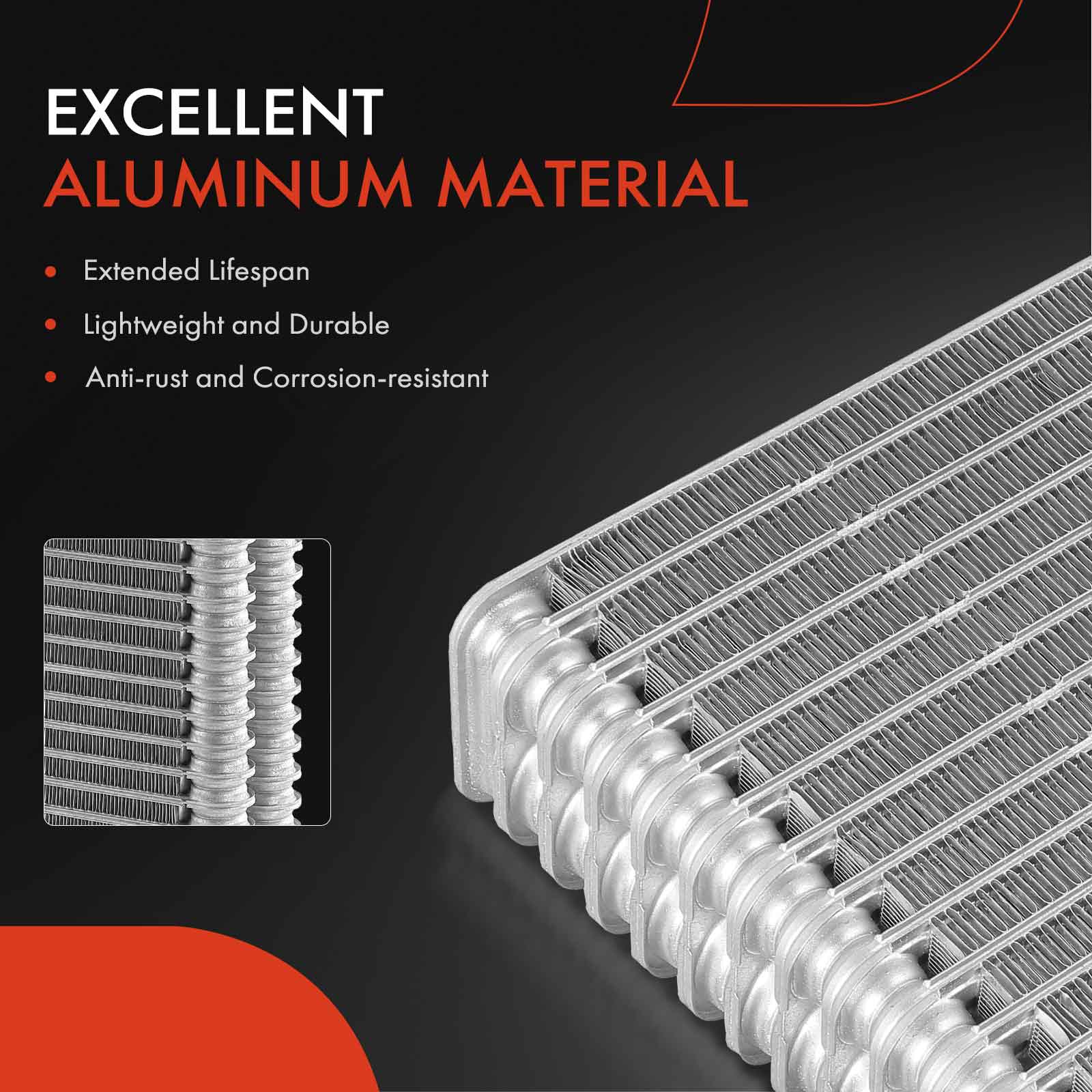 APAEC030 Front AC Evaporator Core Plate Fin with Pressing Plate - Image 3
