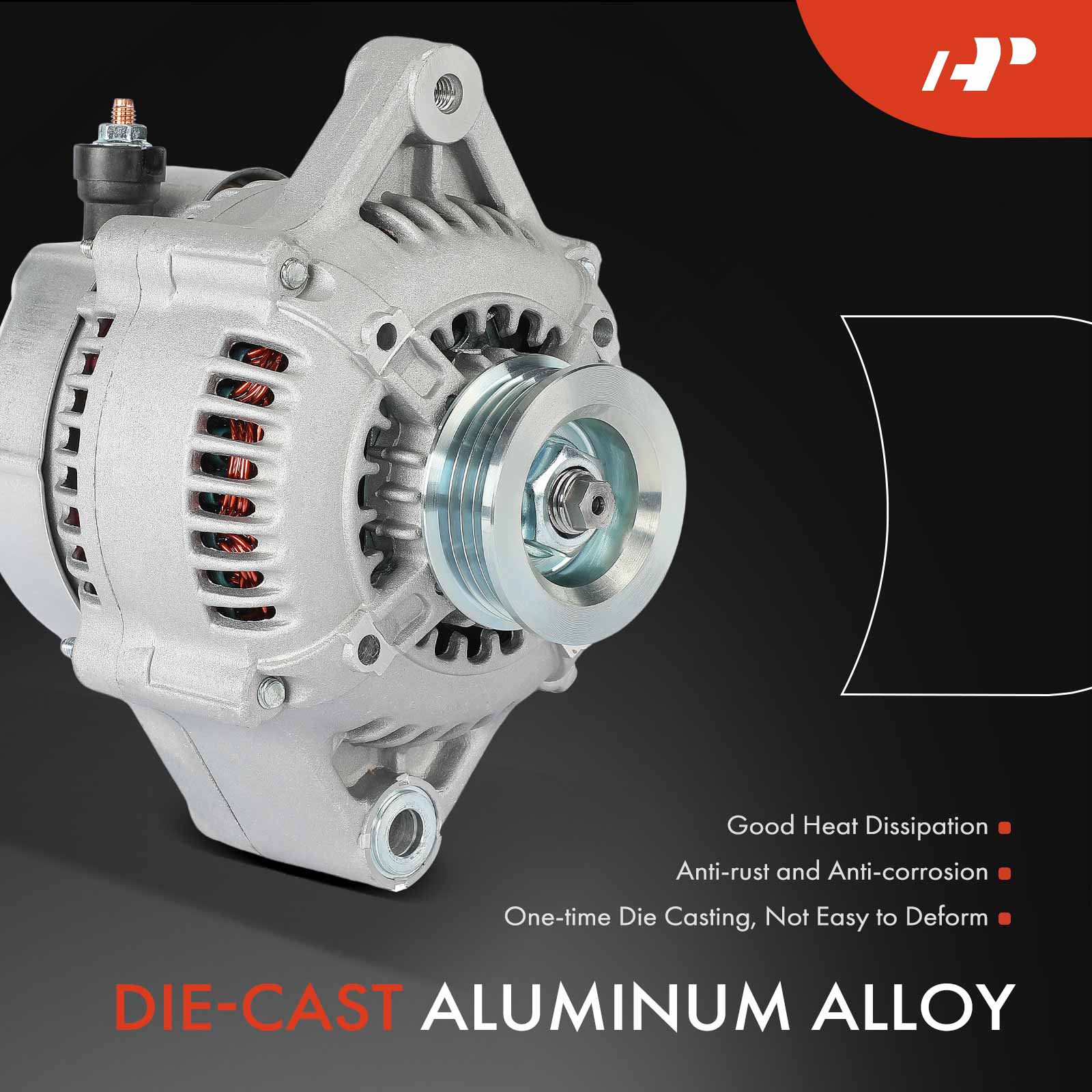APALT1216 Alternator 70A 12V CCW 4-Groove Pulley - Image 4