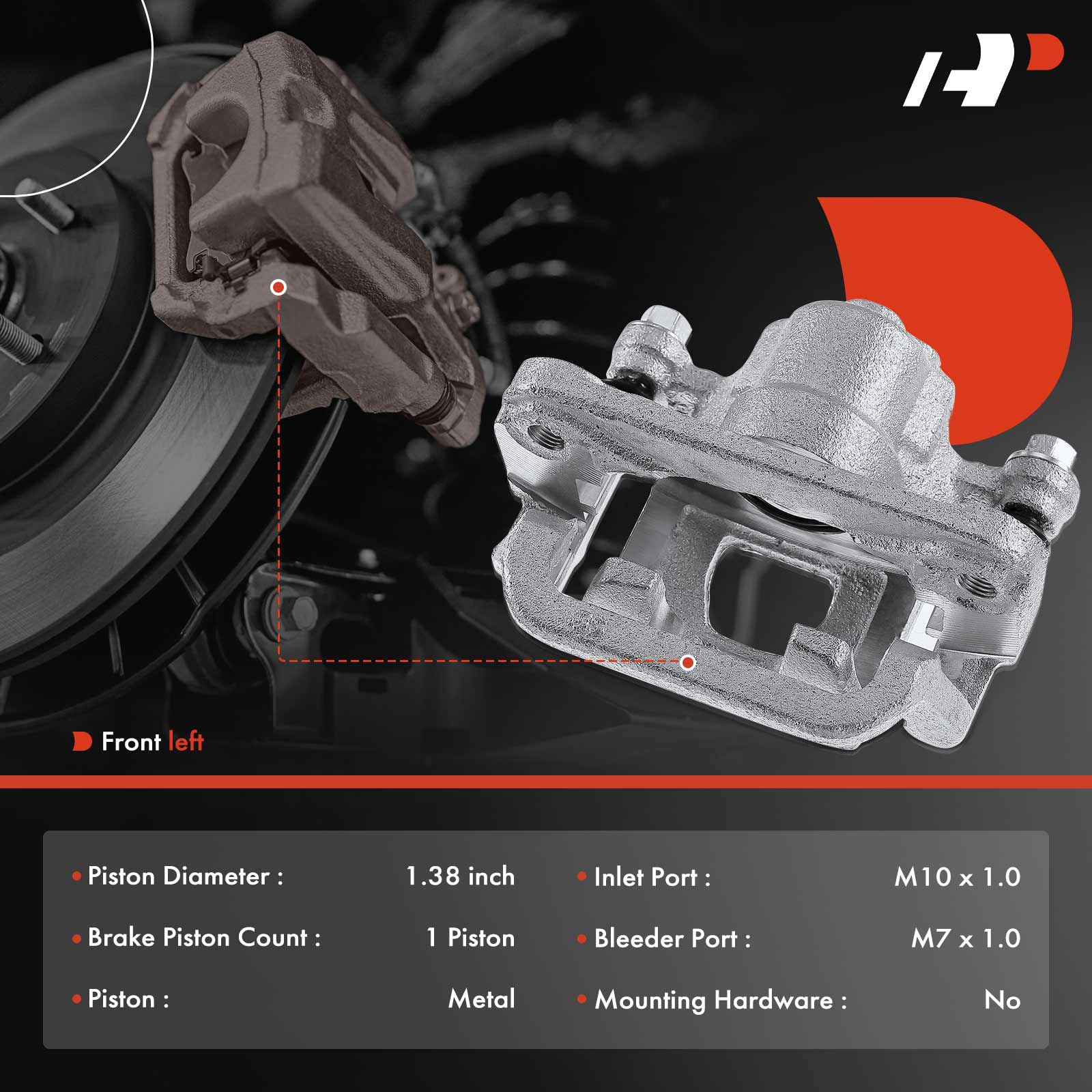 APBC0592 Rear Driver Brake Caliper with Bracket, Sold Individually - Image 2