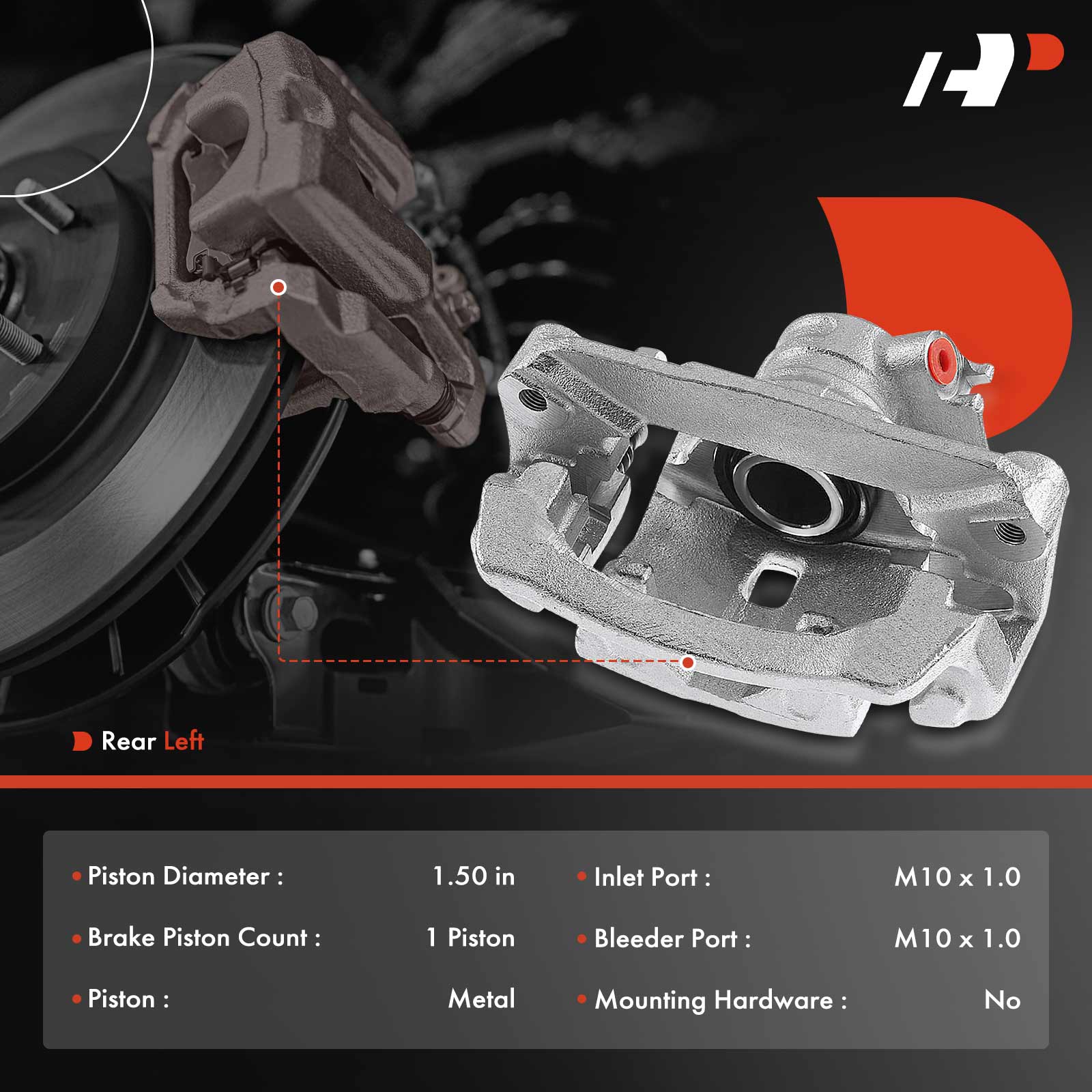 APBC0702 Rear Driver Brake Caliper with Bracket, Sold Individually - Image 2