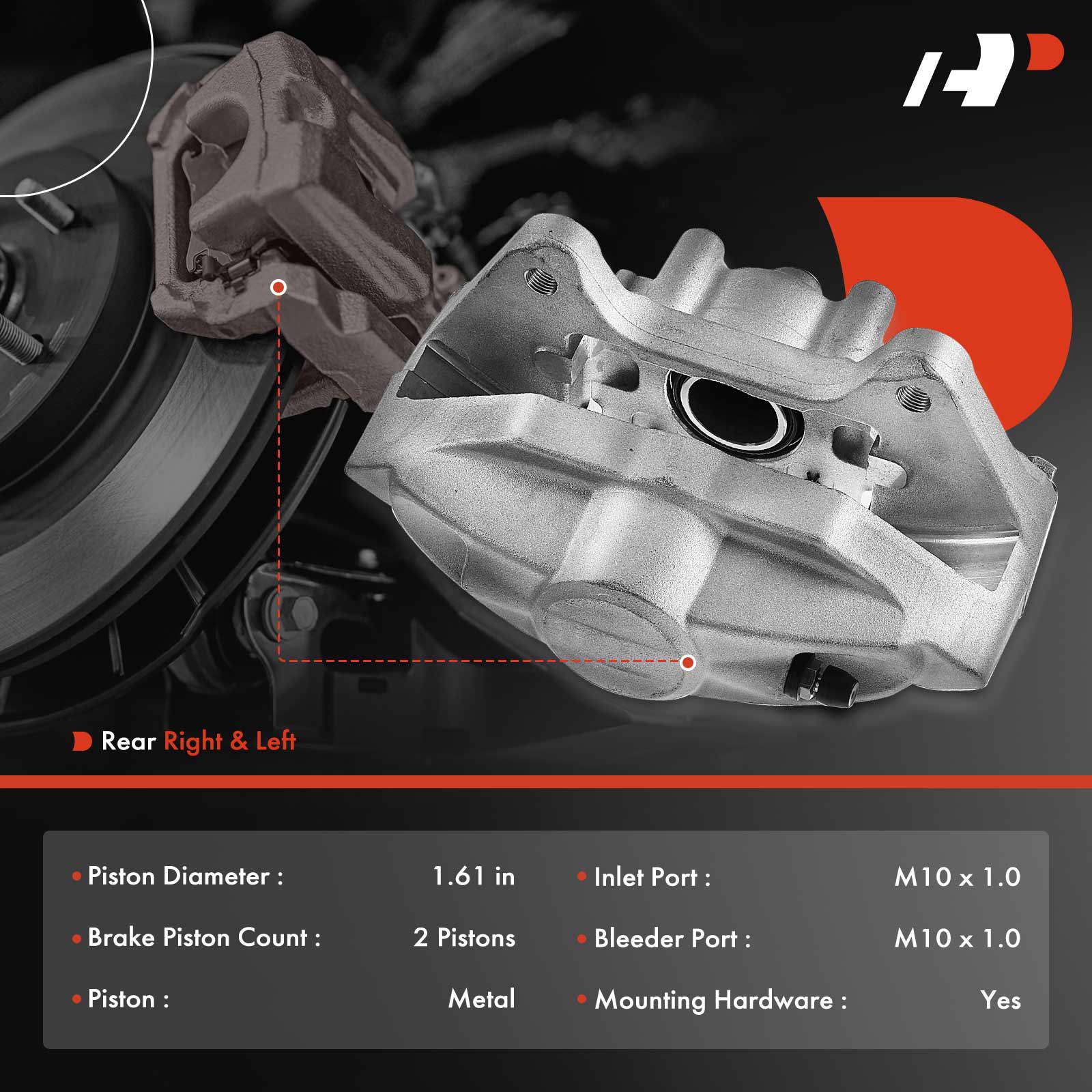 APBC0919 Rear Brake Caliper, 2-Wheel Set - Image 2