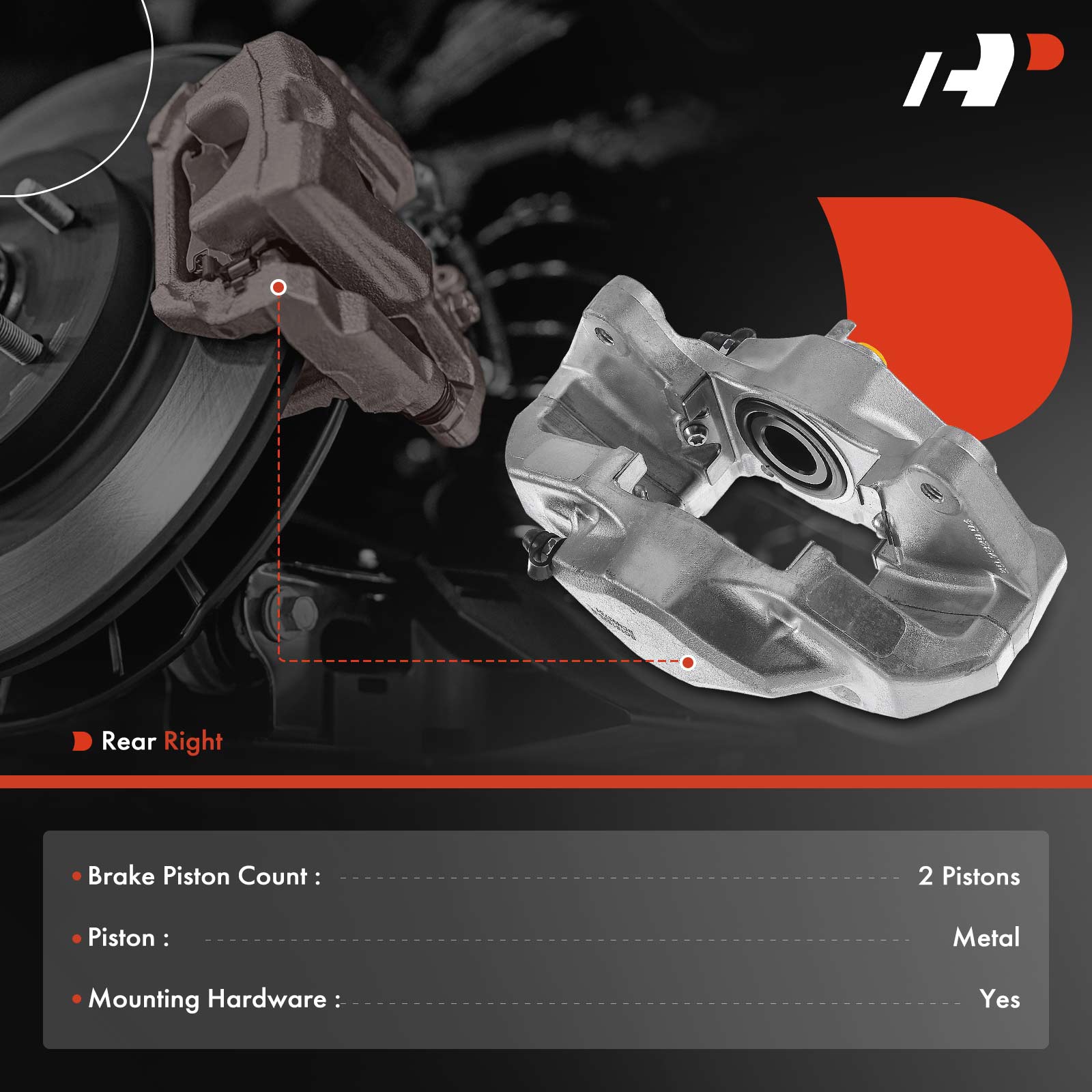 APBC0960 Rear, Passenger Side Brake Caliper, Sold Individually - Image 2