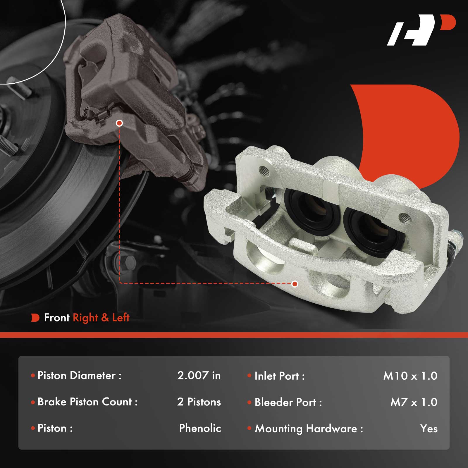 APBC1259 Front Brake Caliper with Bracket, 2-Wheel Set - Image 2