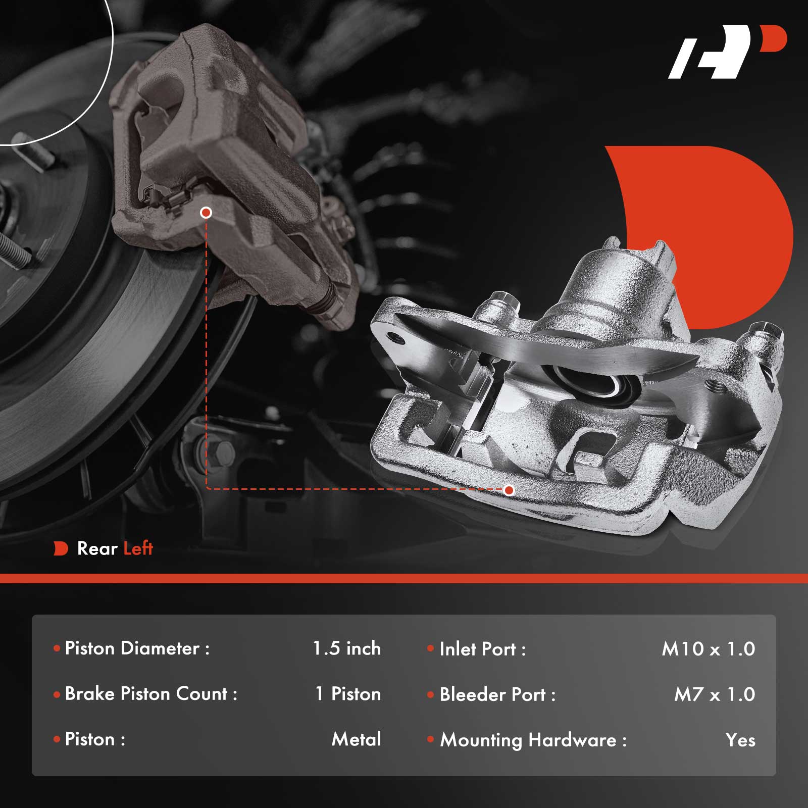APBC1940 Rear Driver Brake Caliper with Bracket, Sold Individually - Image 2
