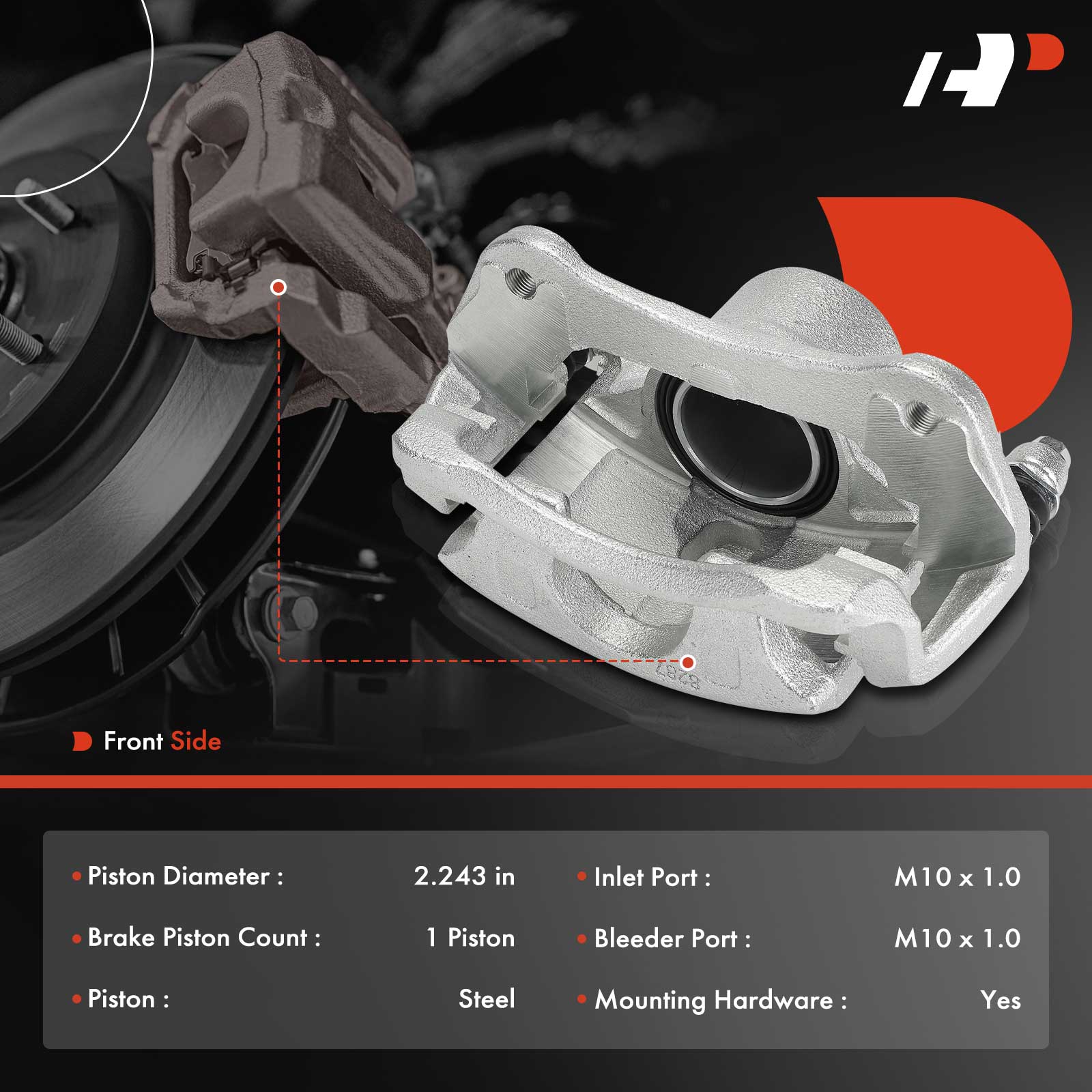 APBC4418 Front Driver or Passenger Side Brake Caliper with Bracket, Sold Individually - Image 2