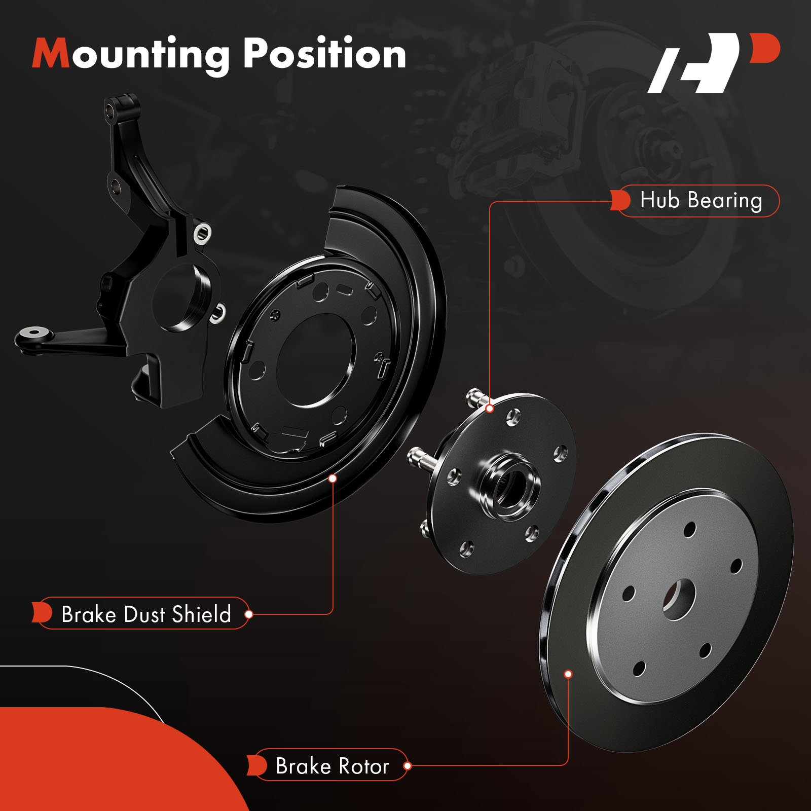 APBDS0289 2 Pcs Black Brake Dust Shield - Image 3