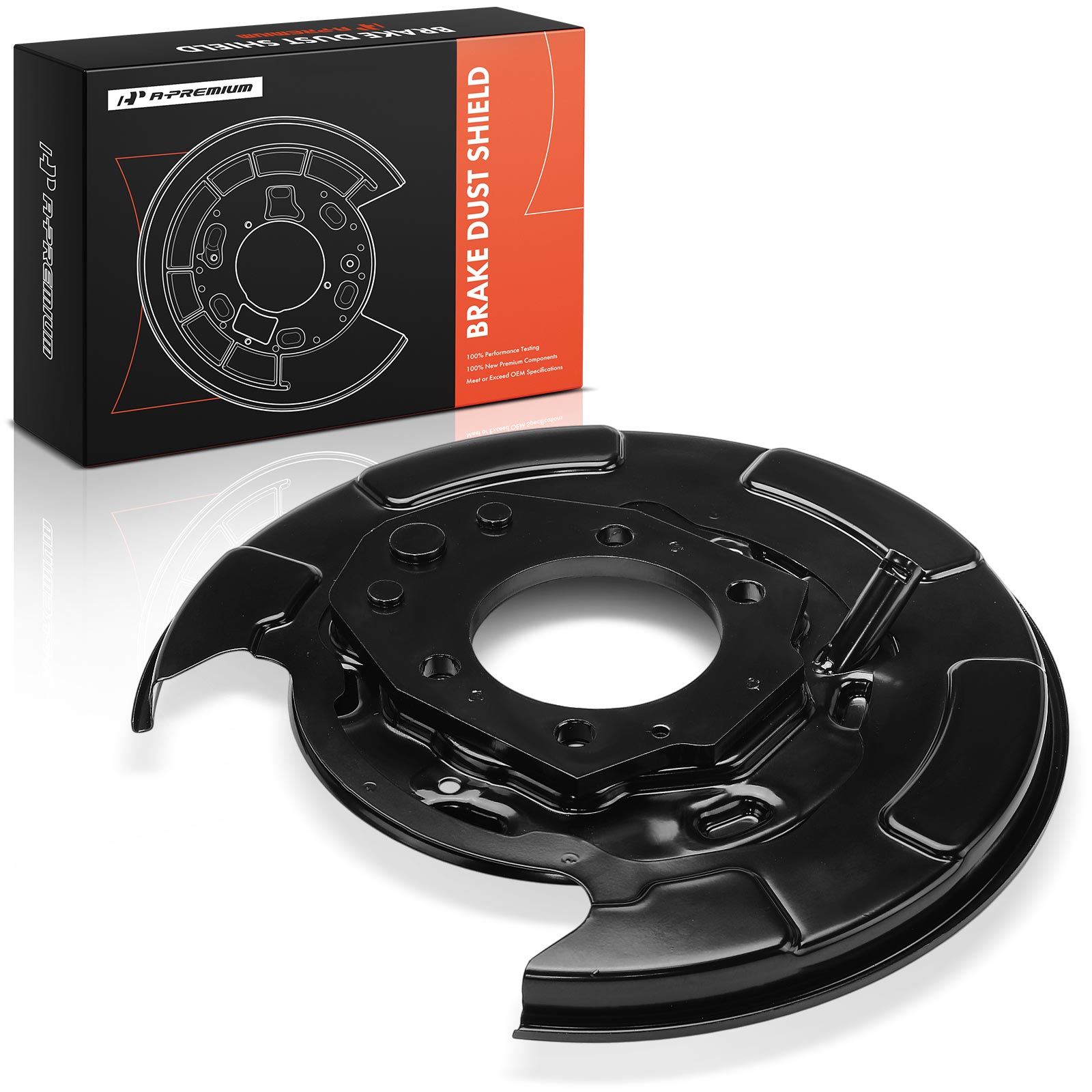 APBDS0301 Rear, Driver Side Brake Dust Shields Black, Cast steel