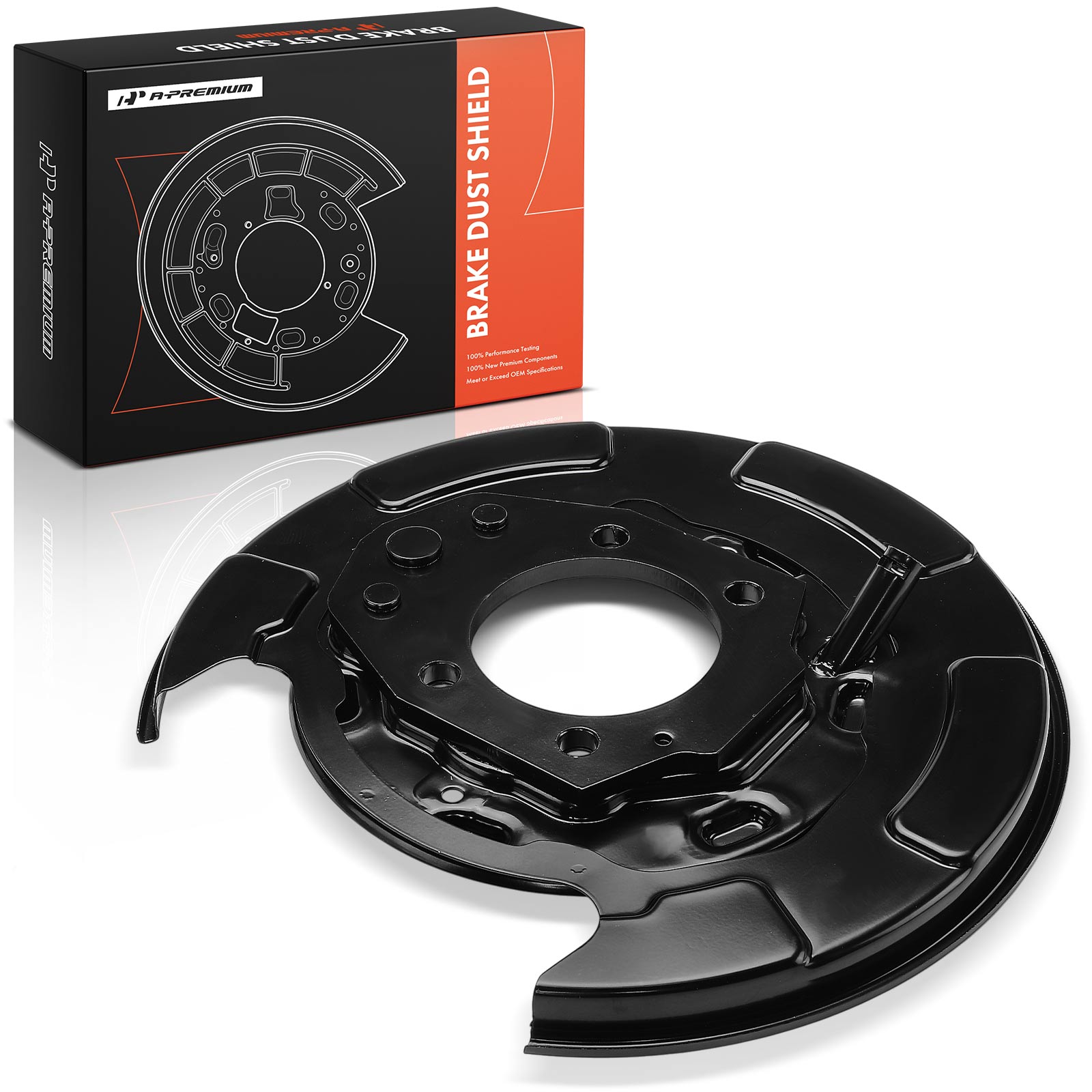 APBDS0307 Rear, Driver Side Brake Dust Shields Black, Cast steel