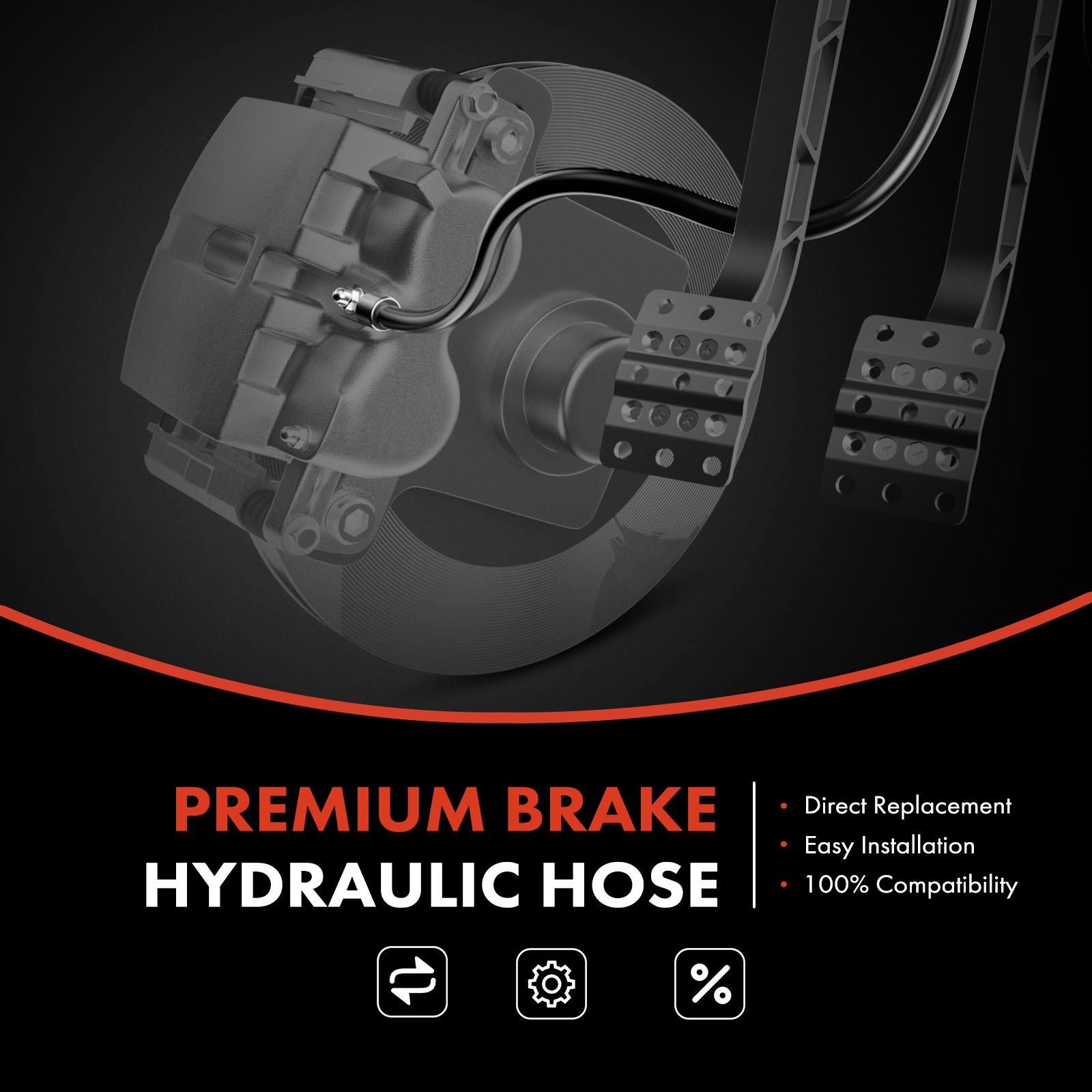 APBHH3392 2 Pcs Rear Brake Hydraulic Hose - Image 3